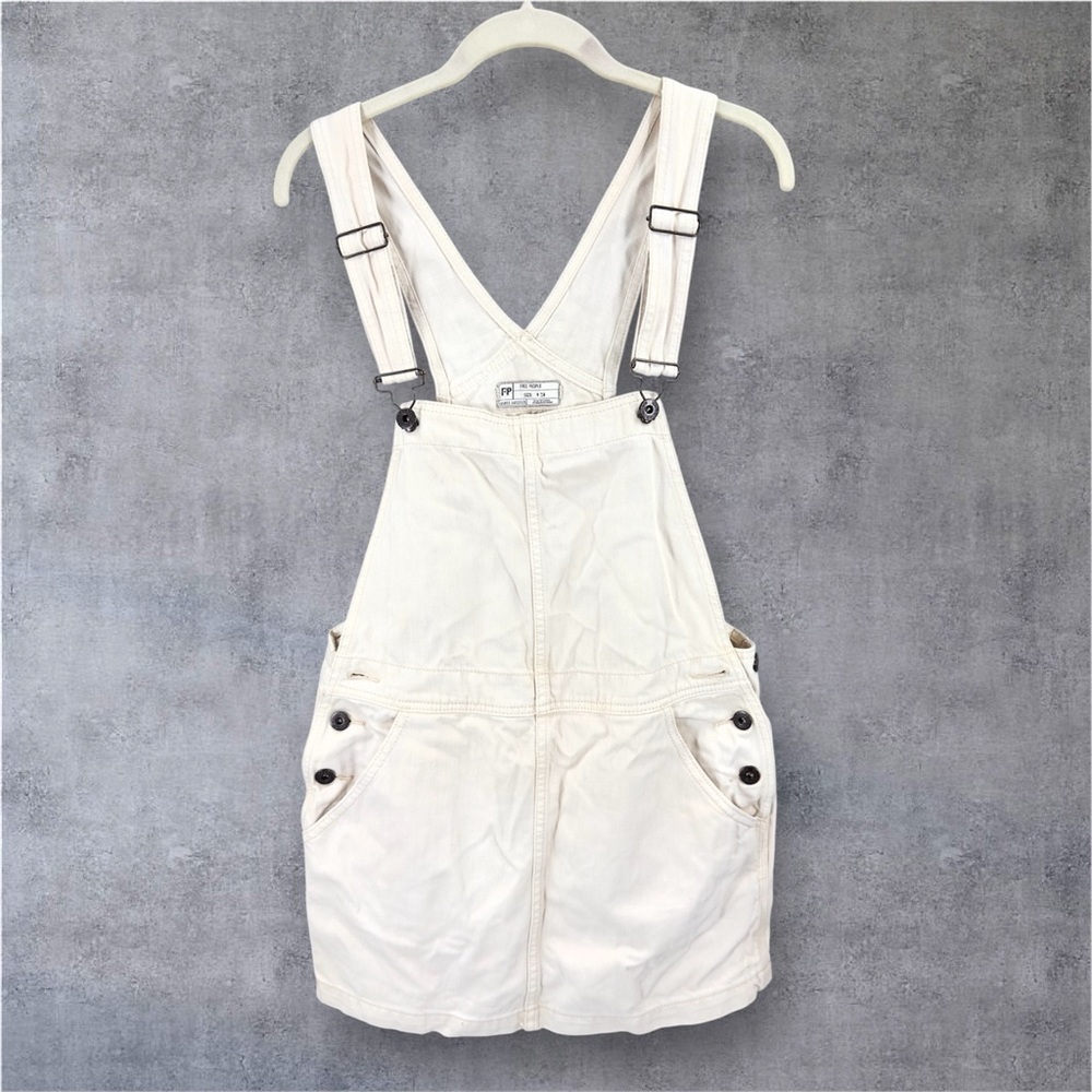 Free People Me & You Jumper Overall Dress Womens 29 Denim Mini Cotton Classic - Picture 11 of 11